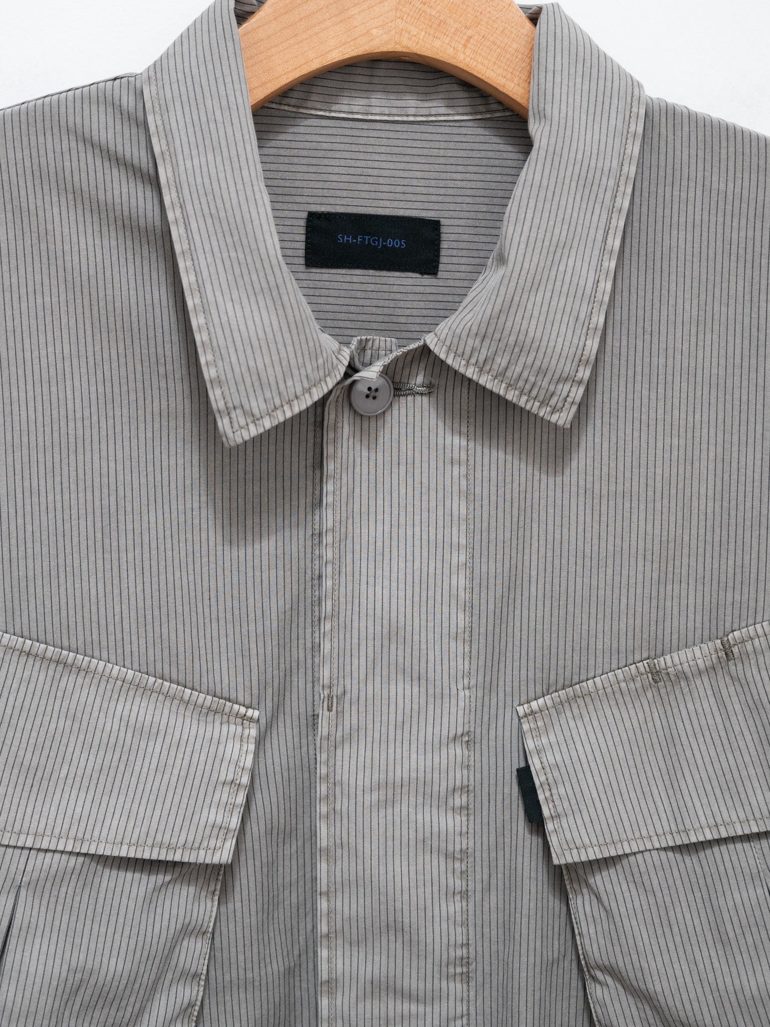Namu Shop - S H Fatigue Shirt - Gray Stripe