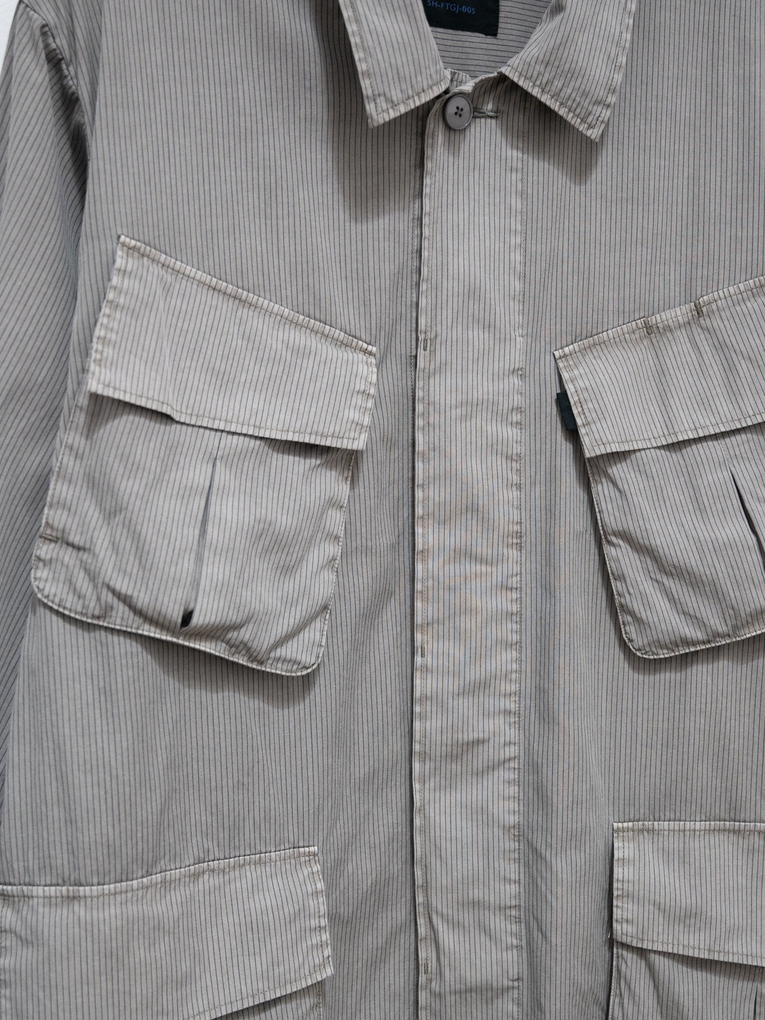 Namu Shop - S H Fatigue Shirt - Gray Stripe