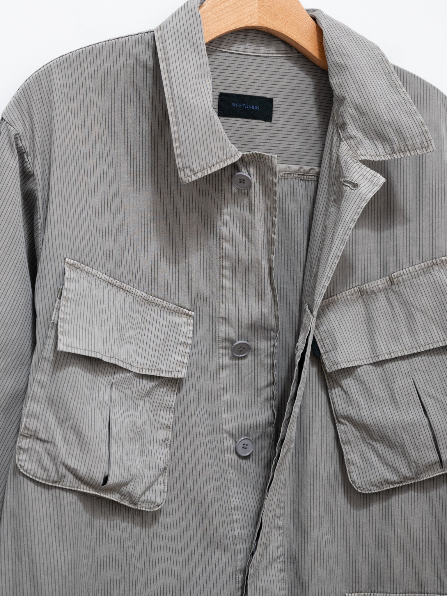 Namu Shop - S H Fatigue Shirt - Gray Stripe