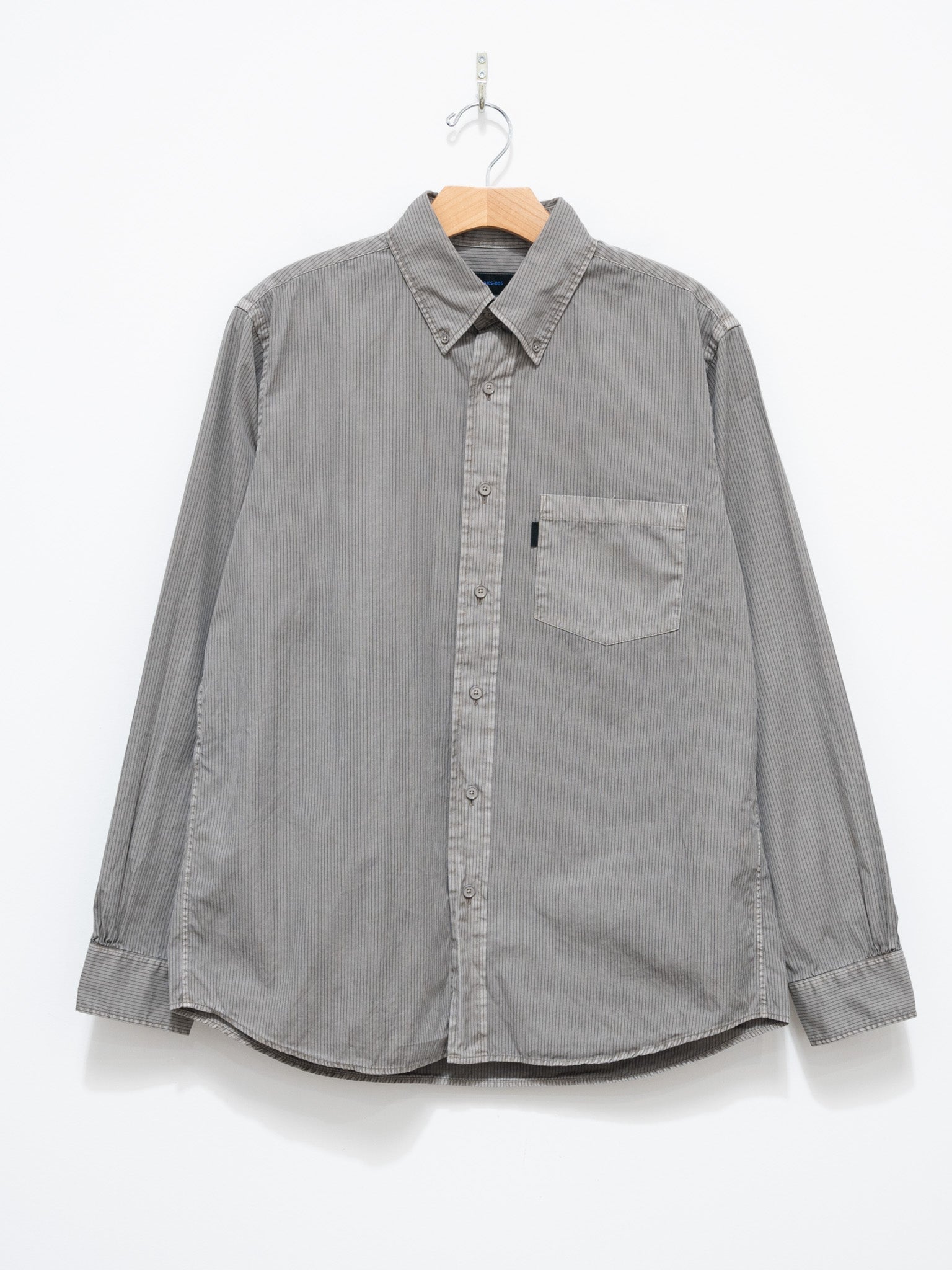 Namu Shop - S H Button Down Shirt - Gray Stripe
