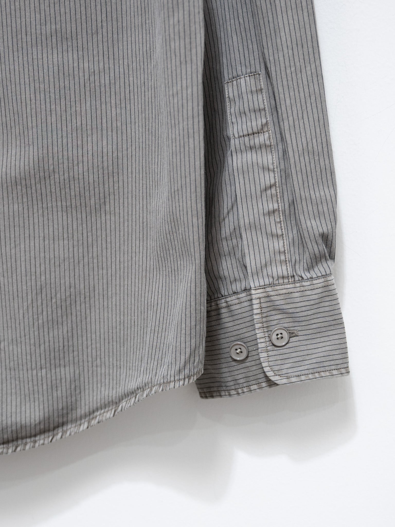 Namu Shop - S H Button Down Shirt - Gray Stripe