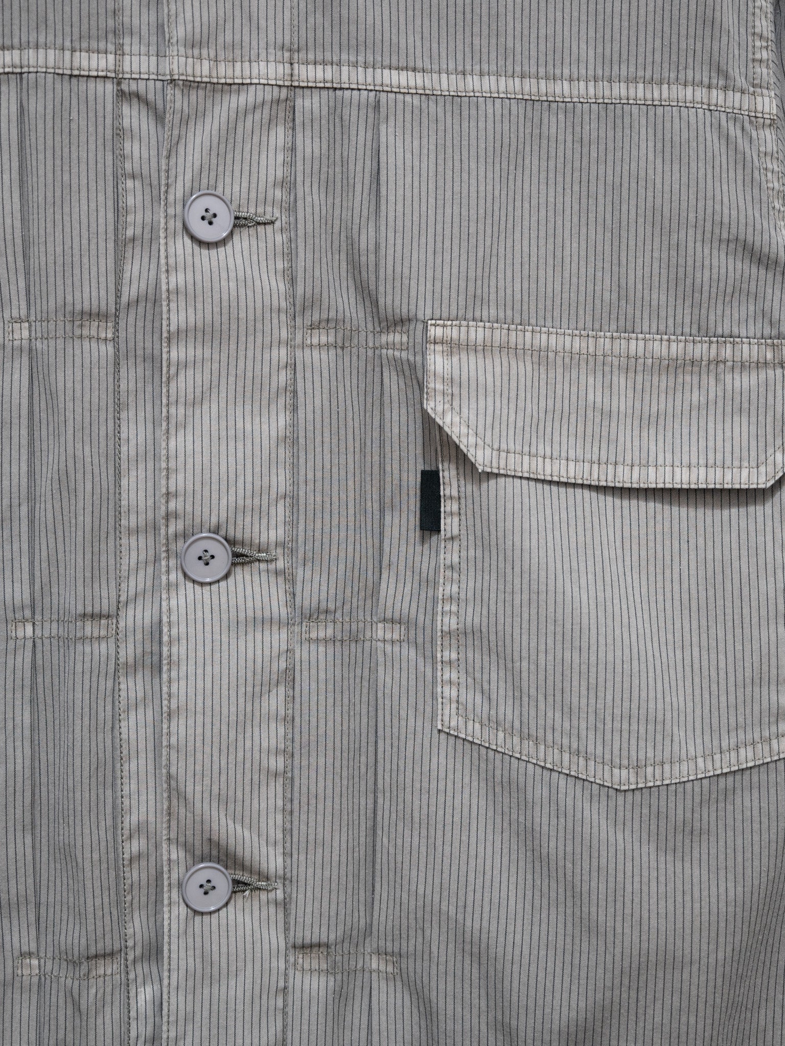 Namu Shop - S H Trucker Shirt - Gray Stripe
