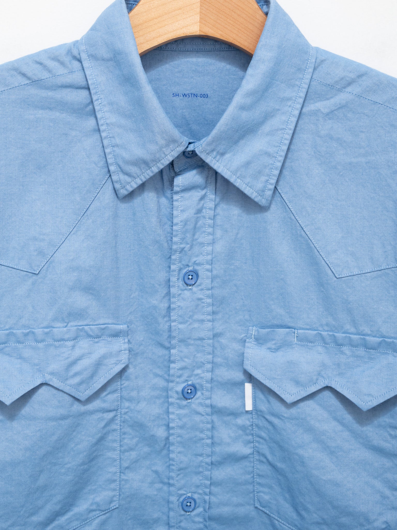 Namu Shop - S H Western Shirt - Blue Chambray