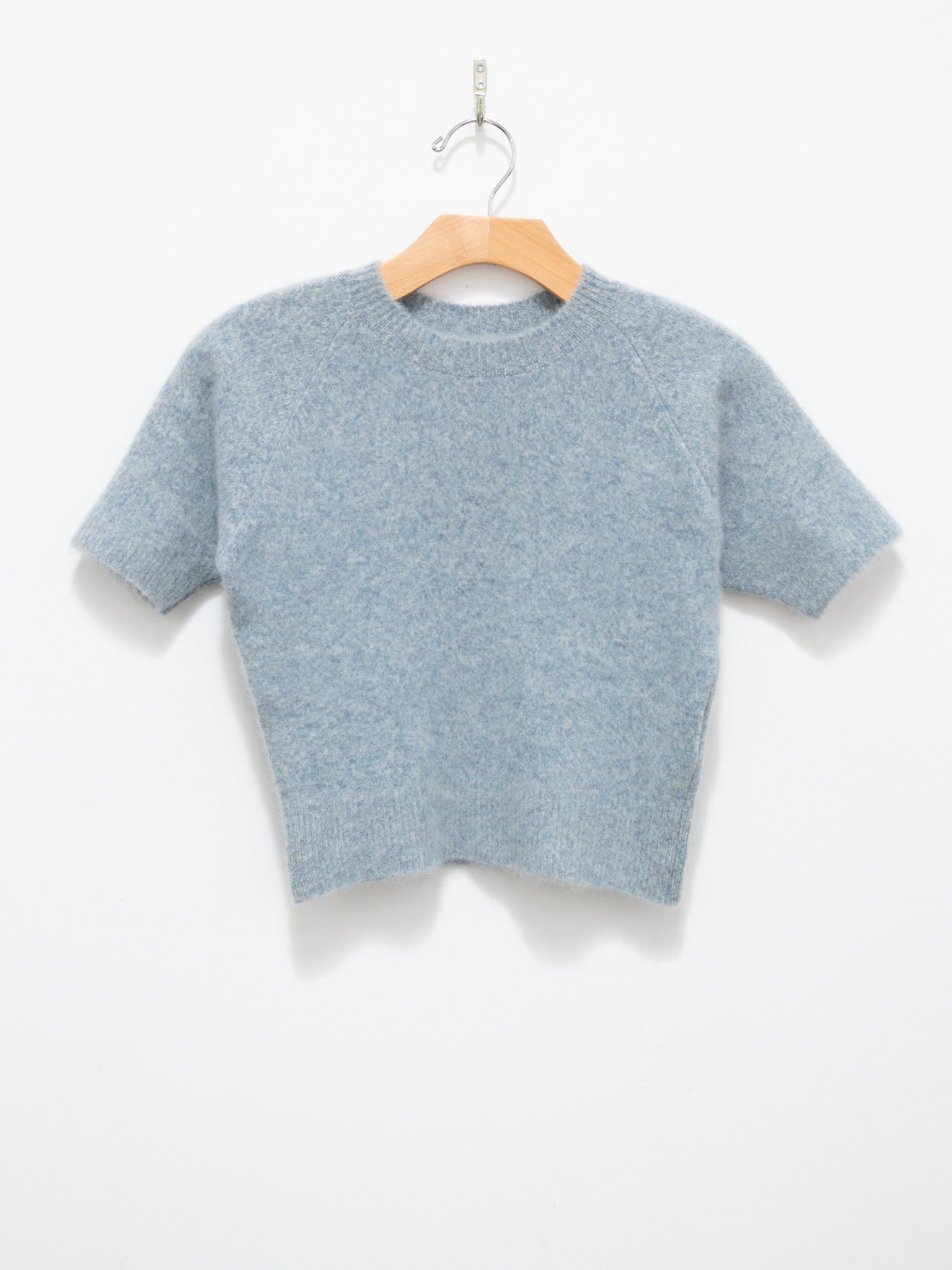 Namu Shop - Auralee Milled Yak Cashmere Knit Tee - Light Blue