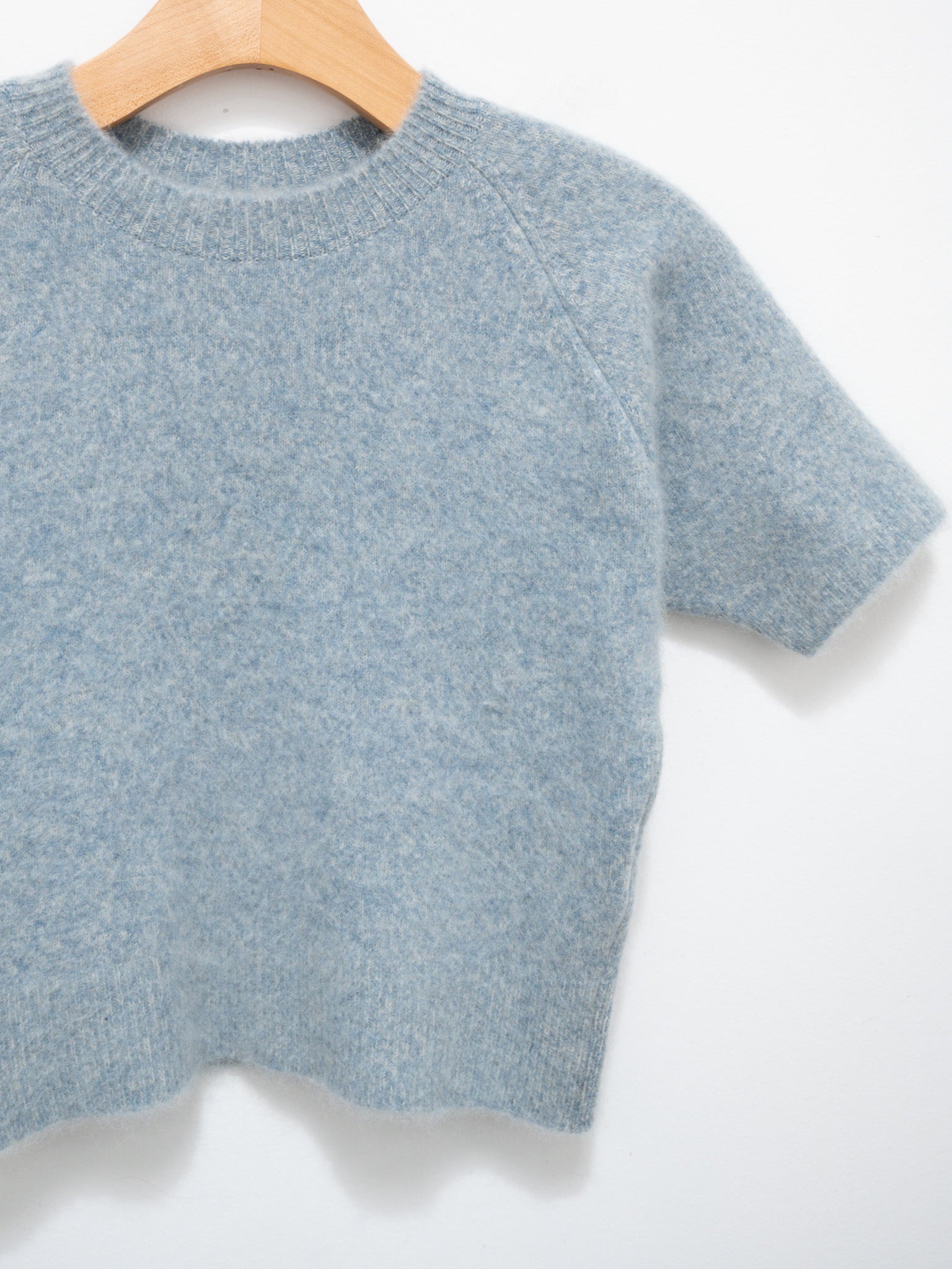 Namu Shop - Auralee Milled Yak Cashmere Knit Tee - Light Blue