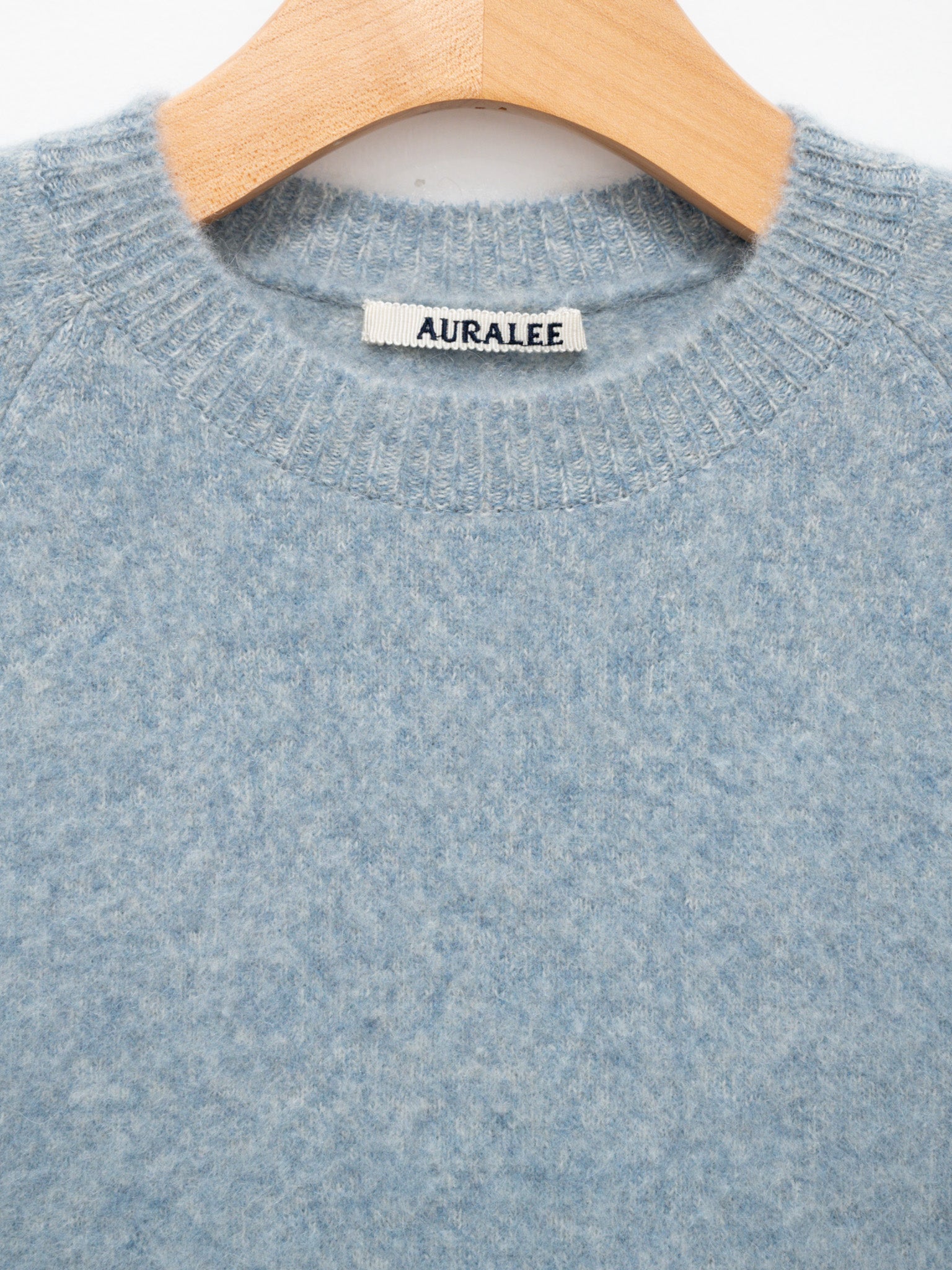 Namu Shop - Auralee Milled Yak Cashmere Knit Tee - Light Blue