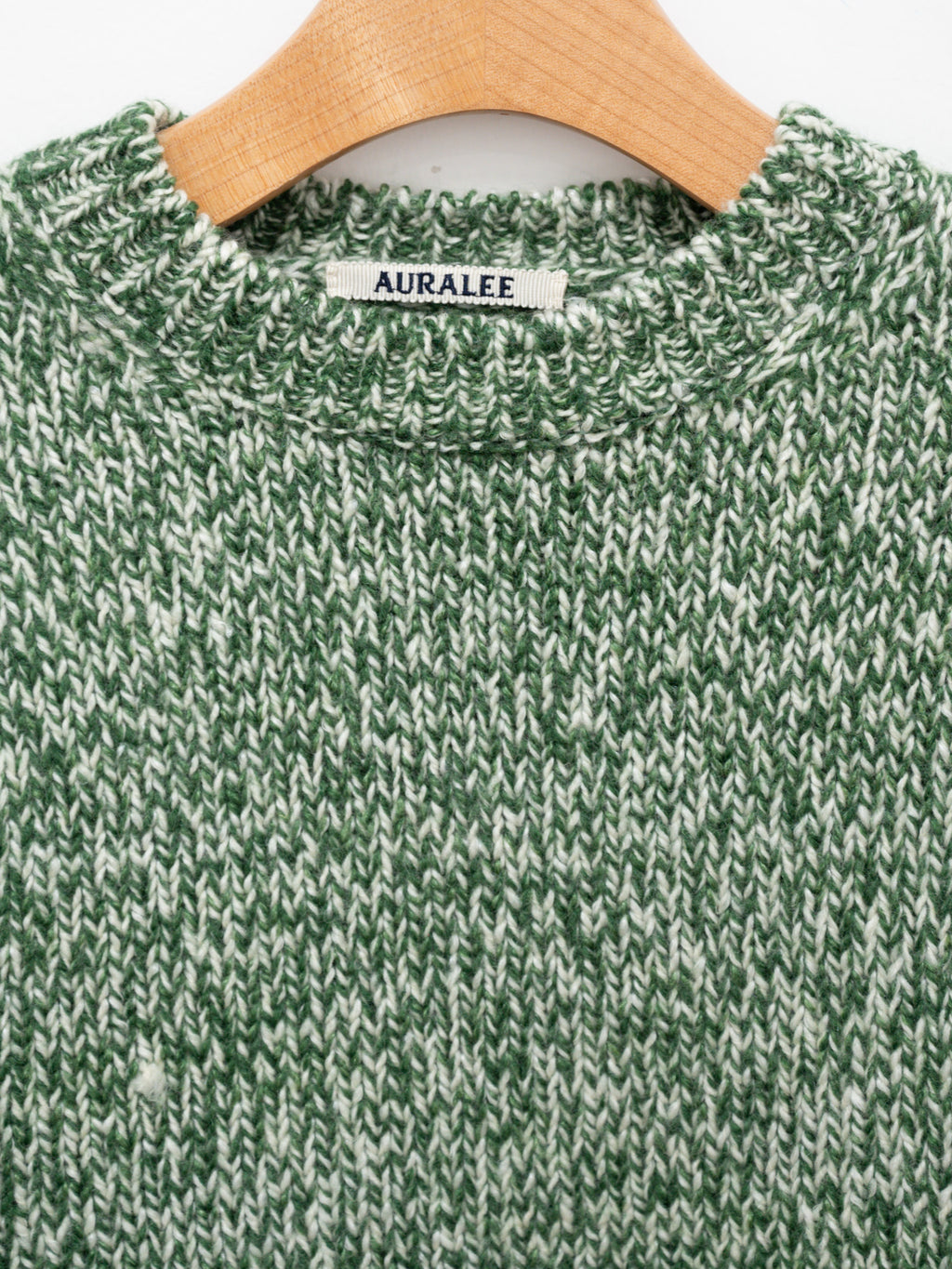 Namu Shop - Auralee Silk Wool Camel Mix Knit Short P/O - Mix Green