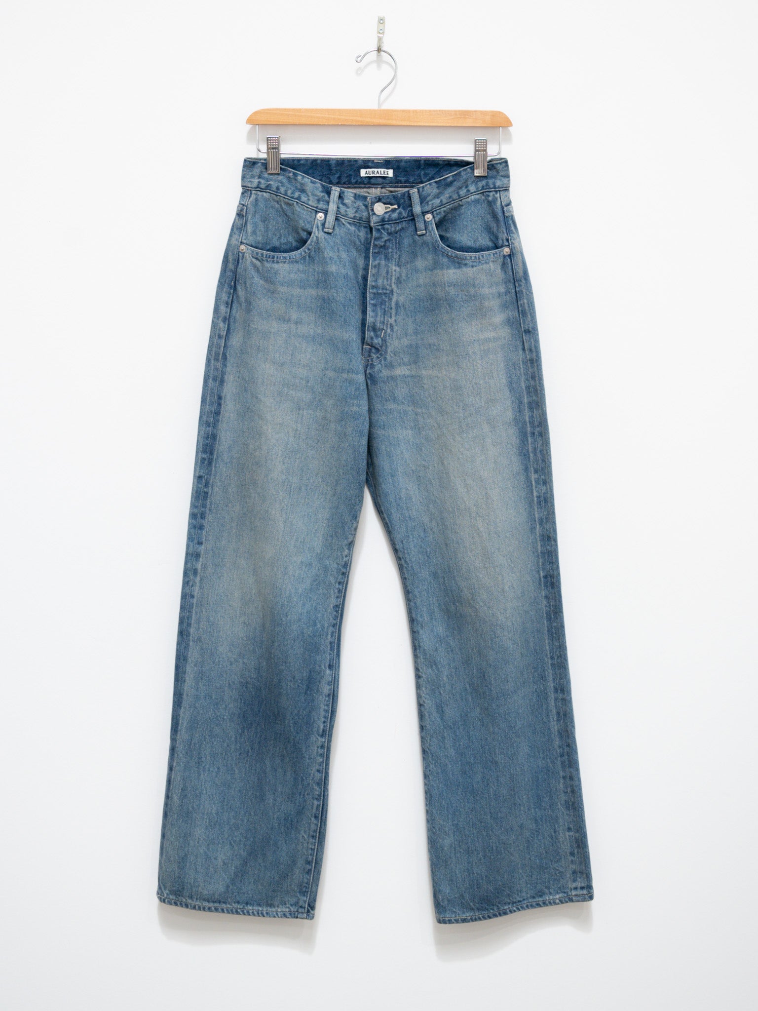 Namu Shop - Auralee Selvedge Faded Light Denim Pants - Light Indigo