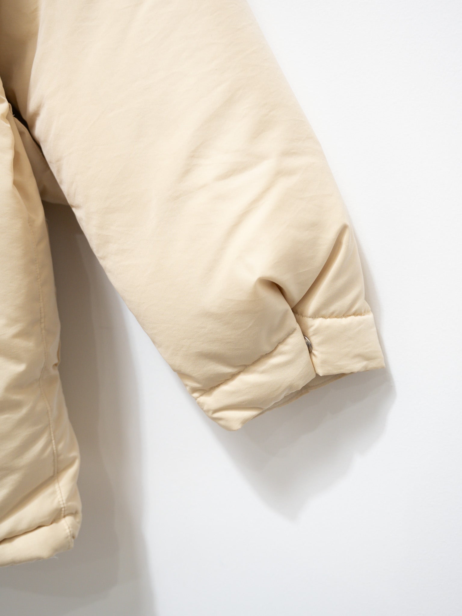 Namu Shop - Auralee Fine Polyester Chambray Down Coat - Light Ivory Chambray