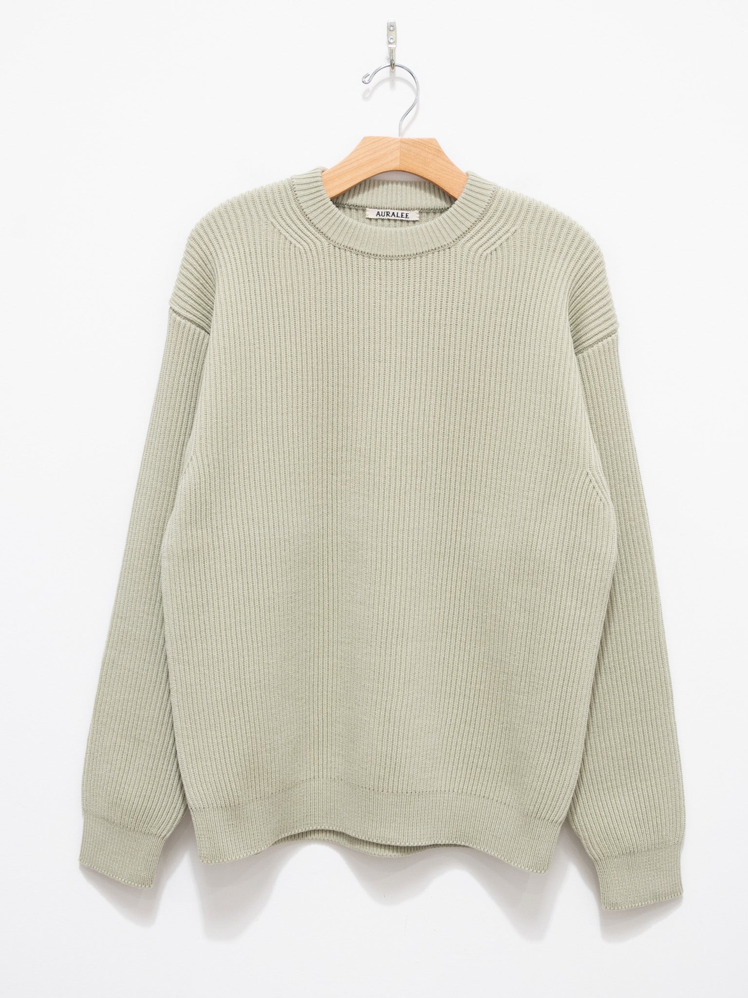 Namu Shop - Auralee French Merino Rib Knit P/O - Light Khaki