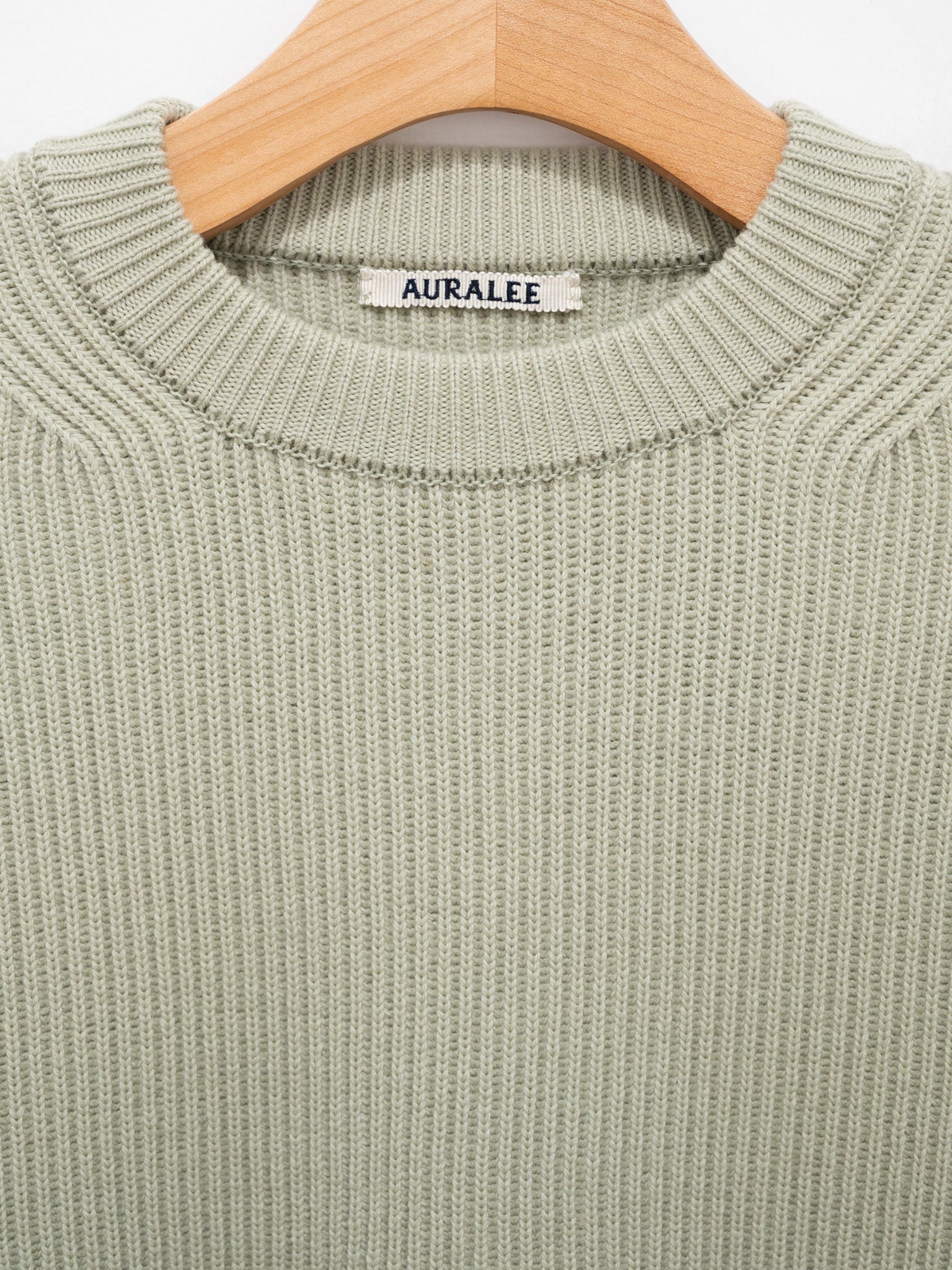 Namu Shop - Auralee French Merino Rib Knit P/O - Light Khaki