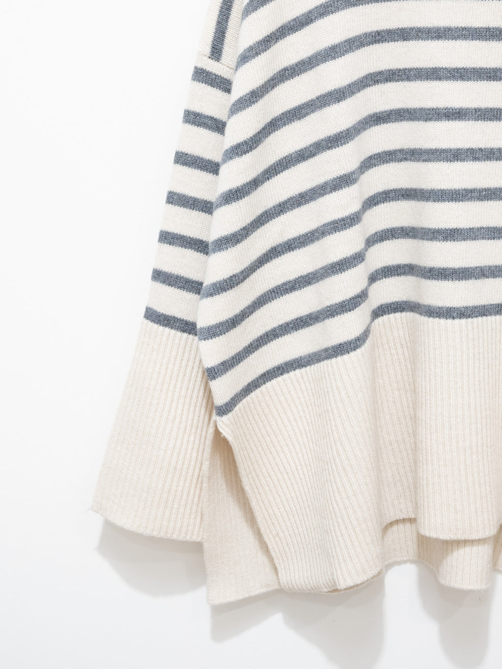 Namu Shop - ICHI Border Turtleneck Knit - White x Gray