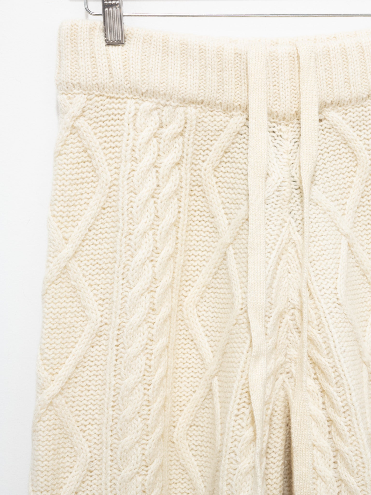 Namu Shop - ICHI Wool Cable Knit Pants - White