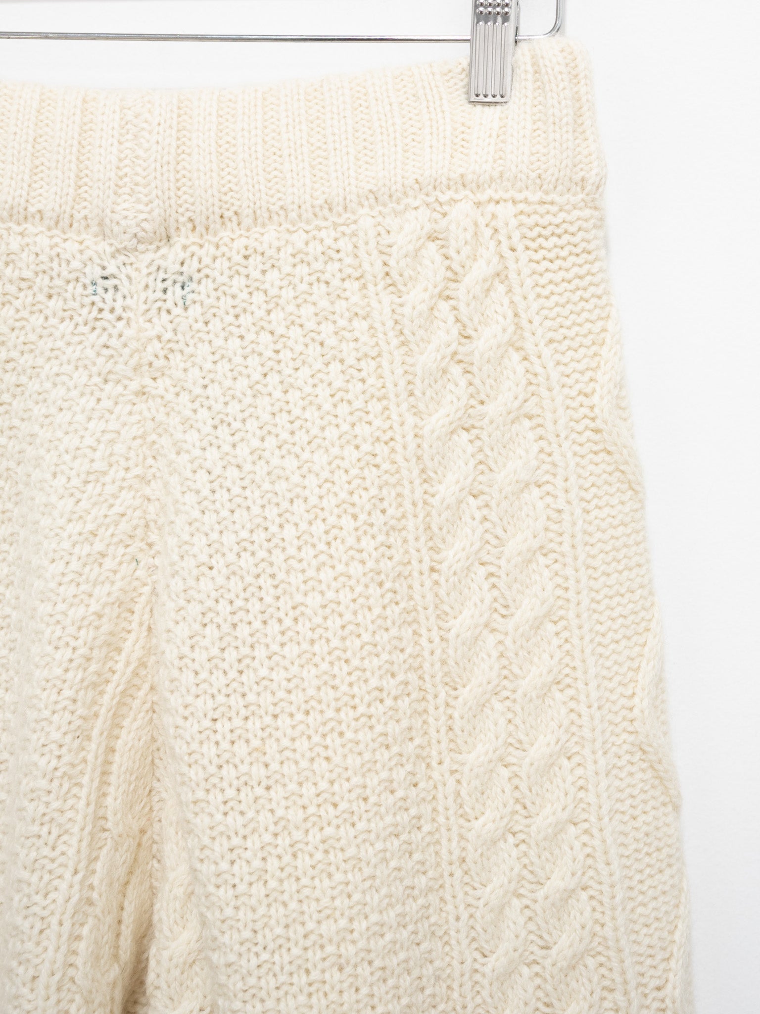 Namu Shop - ICHI Wool Cable Knit Pants - White