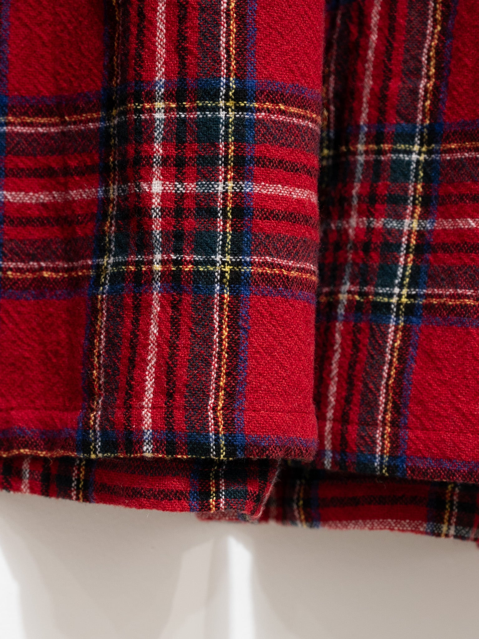 Namu Shop - ICHI Brushed Wool Gather Check Dress - Red