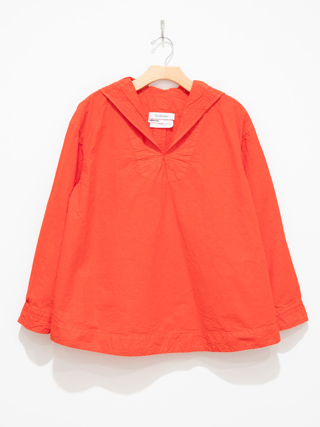 Namu Shop - Veritecoeur Shrink Sailor Collar Shirt - Red Orange