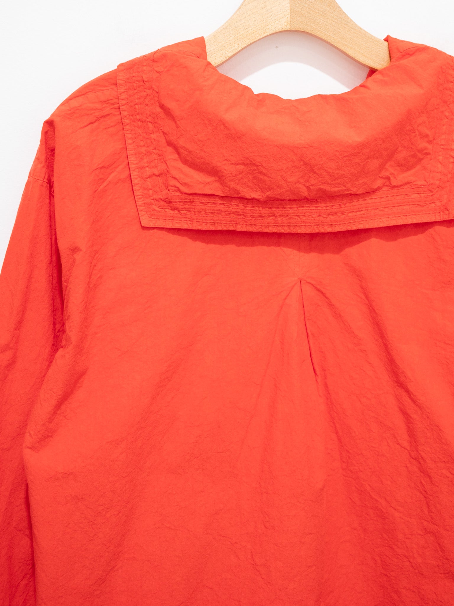 Namu Shop - Veritecoeur Shrink Sailor Collar Shirt - Red Orange