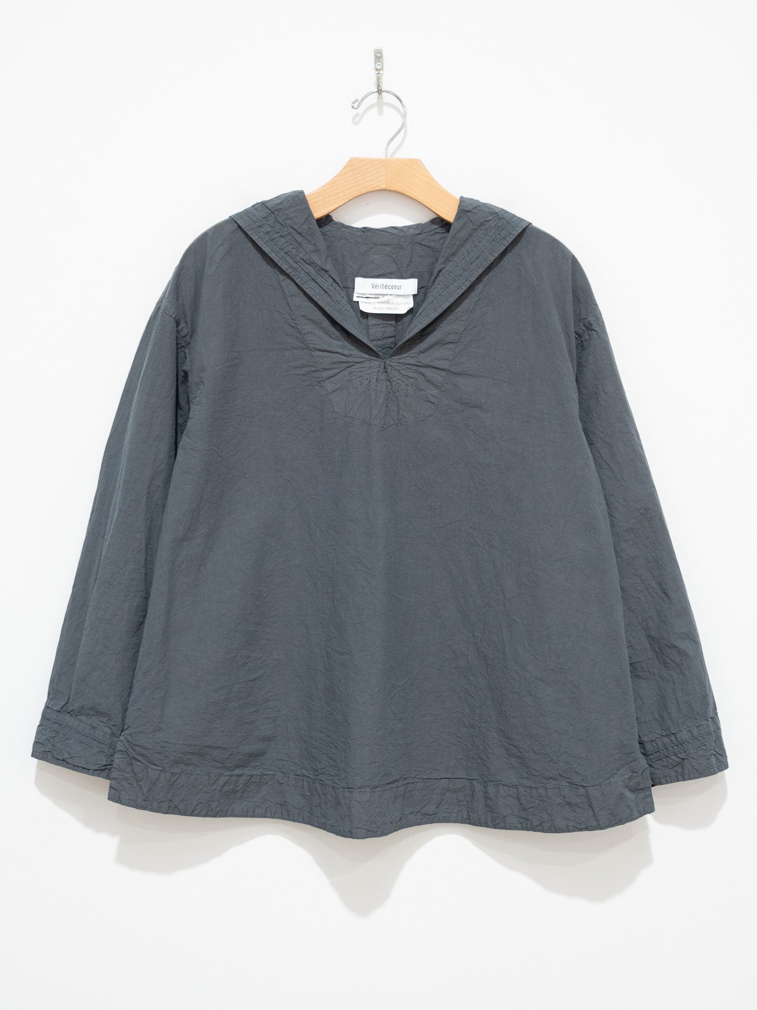 Namu Shop - Veritecoeur Shrink Sailor Collar Shirt - Sumikuro