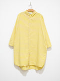 Namu Shop - Veritecoeur Back Gathered Dress - Yellow x Gray