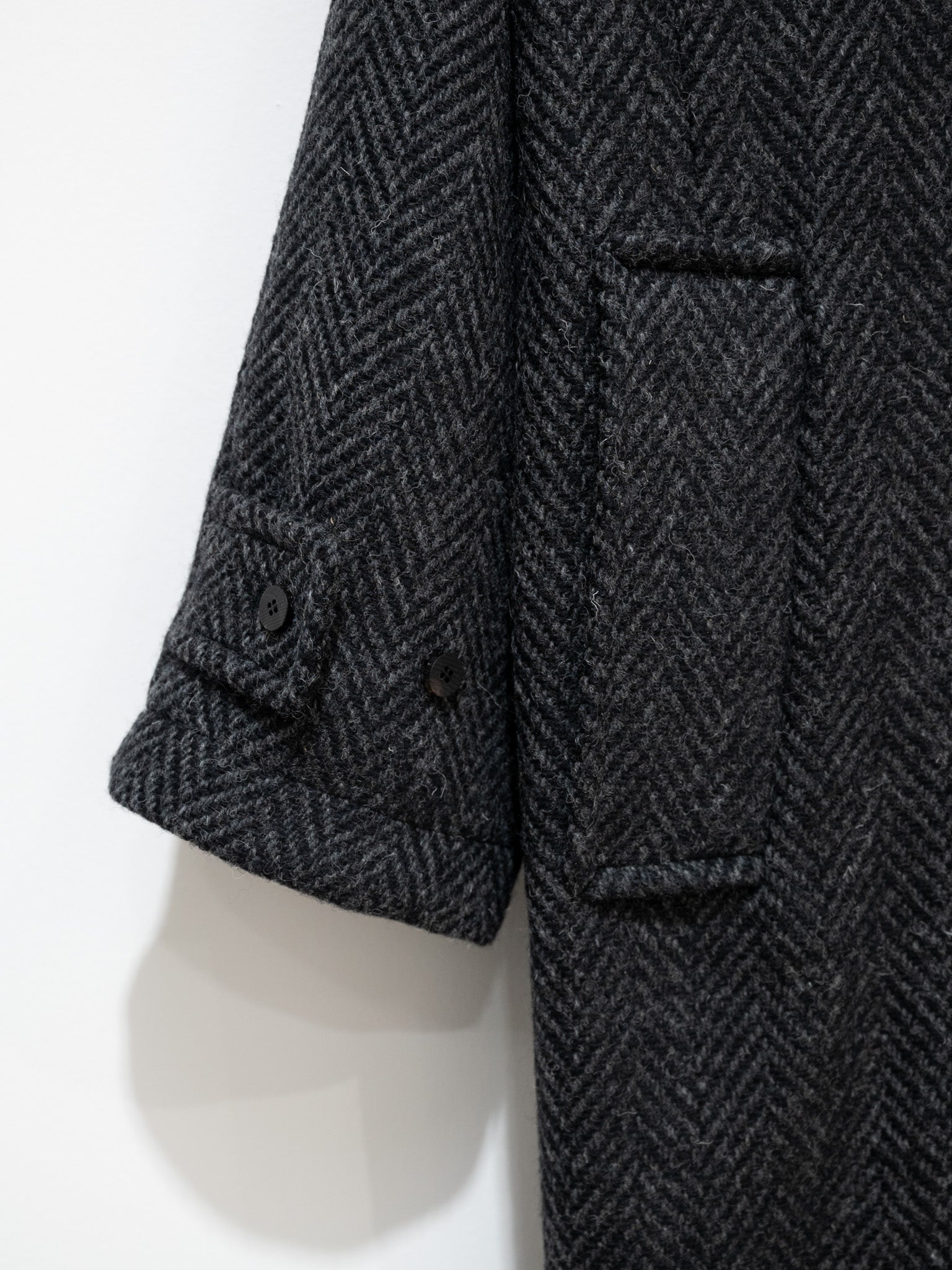 Namu Shop - Document Donegal Tweed Oversized Balmacaan Coat - Gray