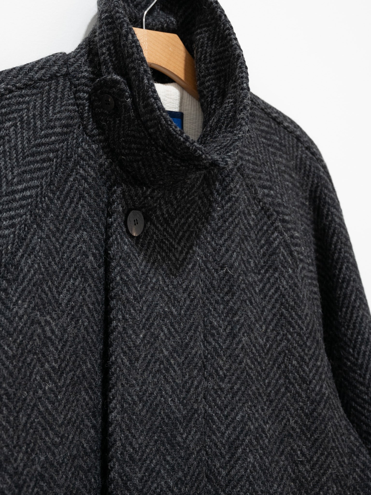 Namu Shop - Document Donegal Tweed Oversized Balmacaan Coat - Gray