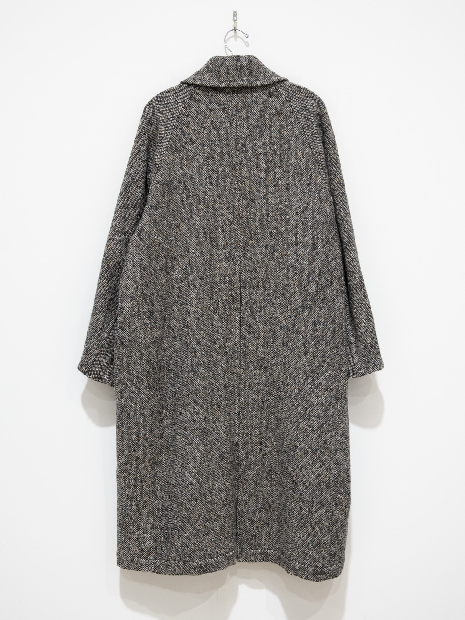 Namu Shop - Document Donegal Tweed Inverted Pleats Balmacaan Coat - Beige