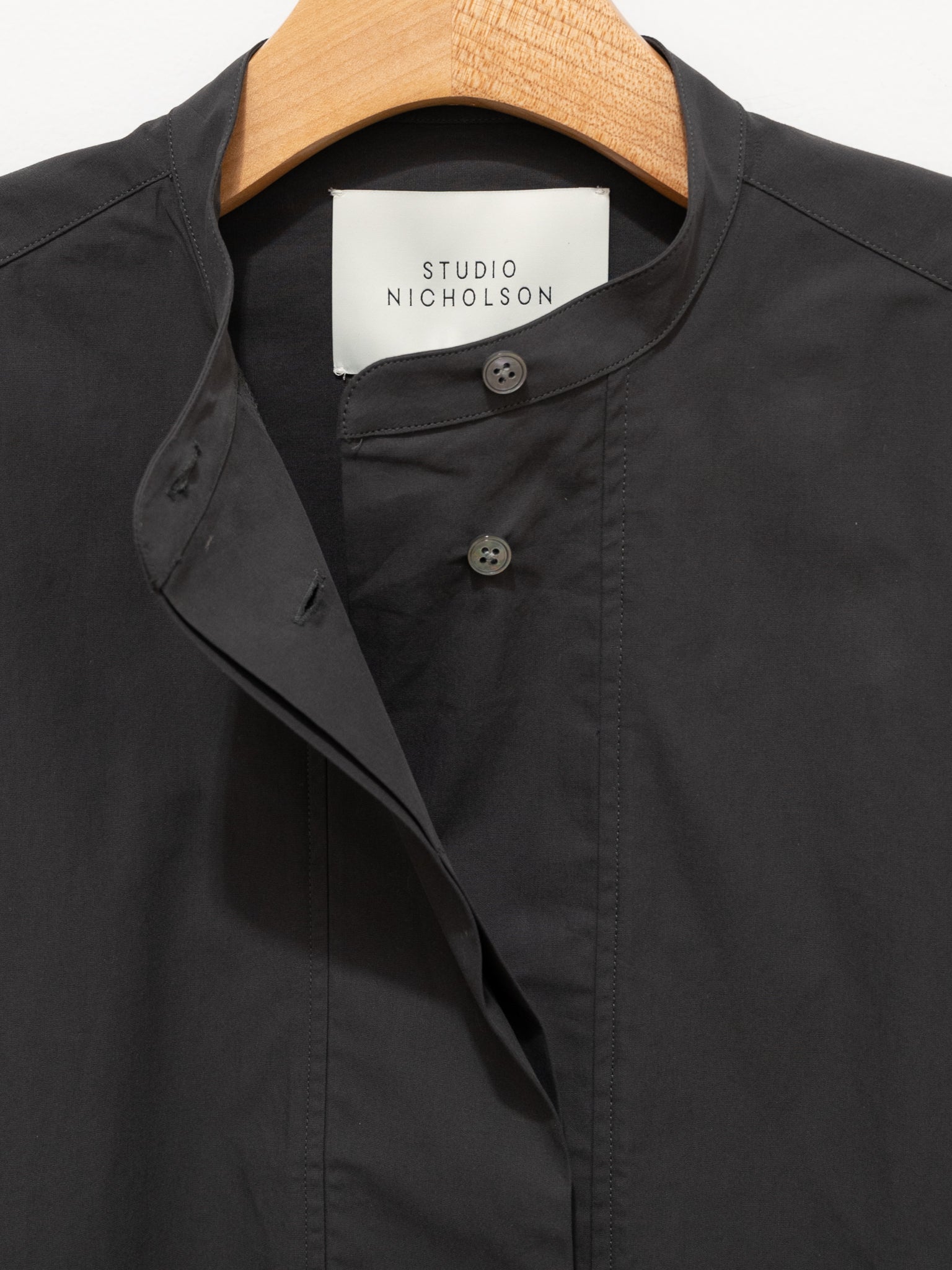 Namu Shop - Studio Nicholson Frink Half Placket Shirt - Asphalt