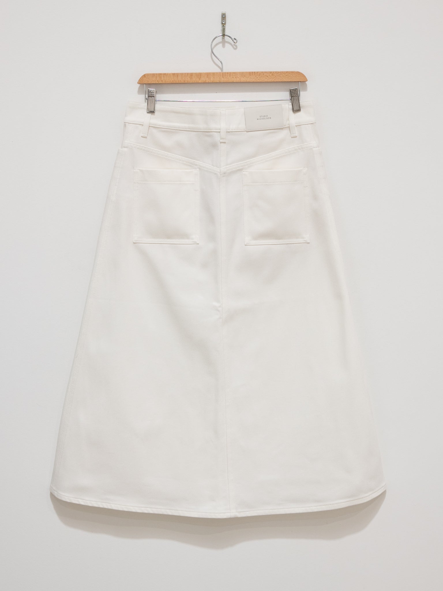 Namu Shop - Studio Nicholson Baringo A-Line Denim Skirt - White