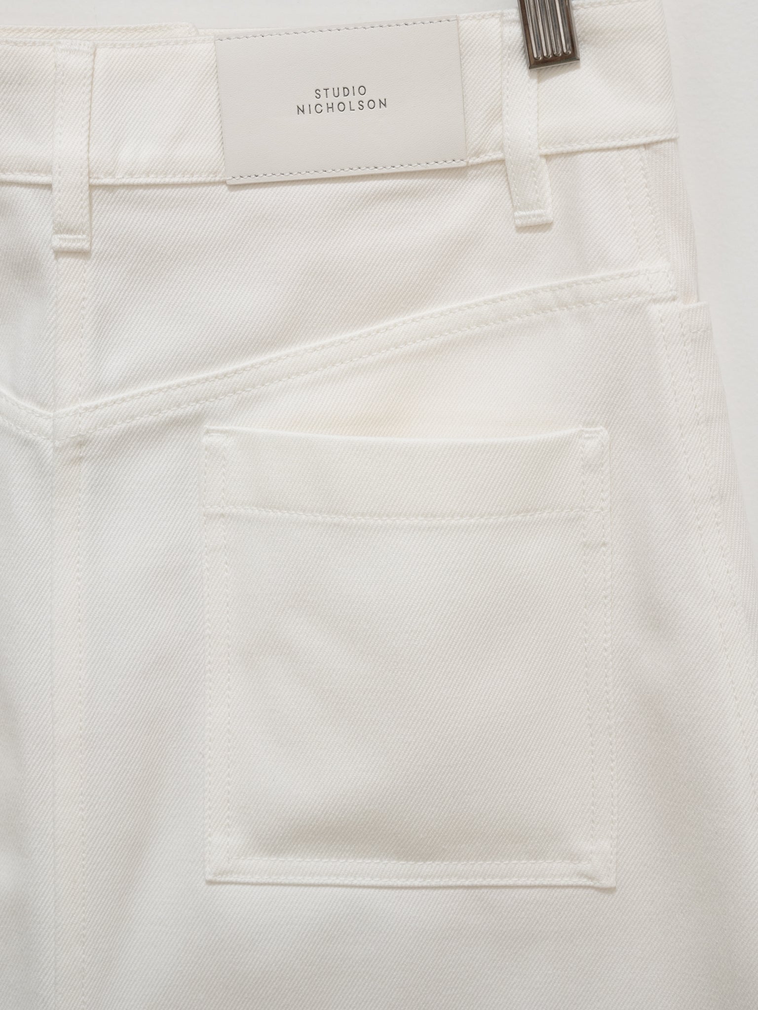 Namu Shop - Studio Nicholson Baringo A-Line Denim Skirt - White