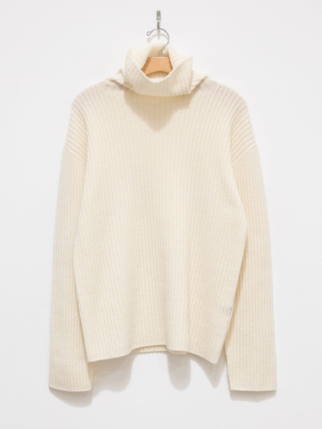 Namu Shop - Ichi Antiquites Ribbed Knit Turtleneck Pullover - White