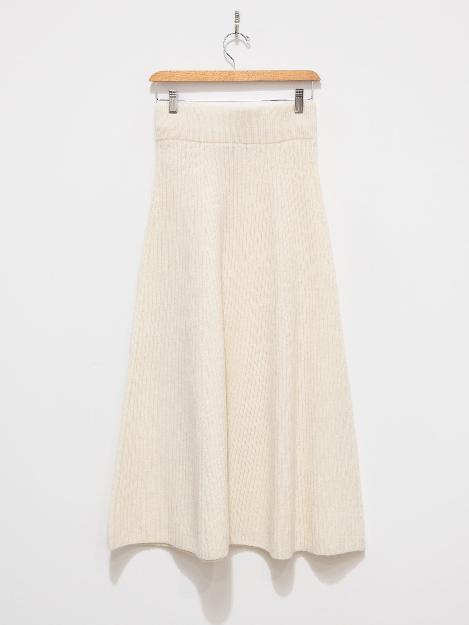Namu Shop - Ichi Antiquites Ribbed Knit Skirt - White