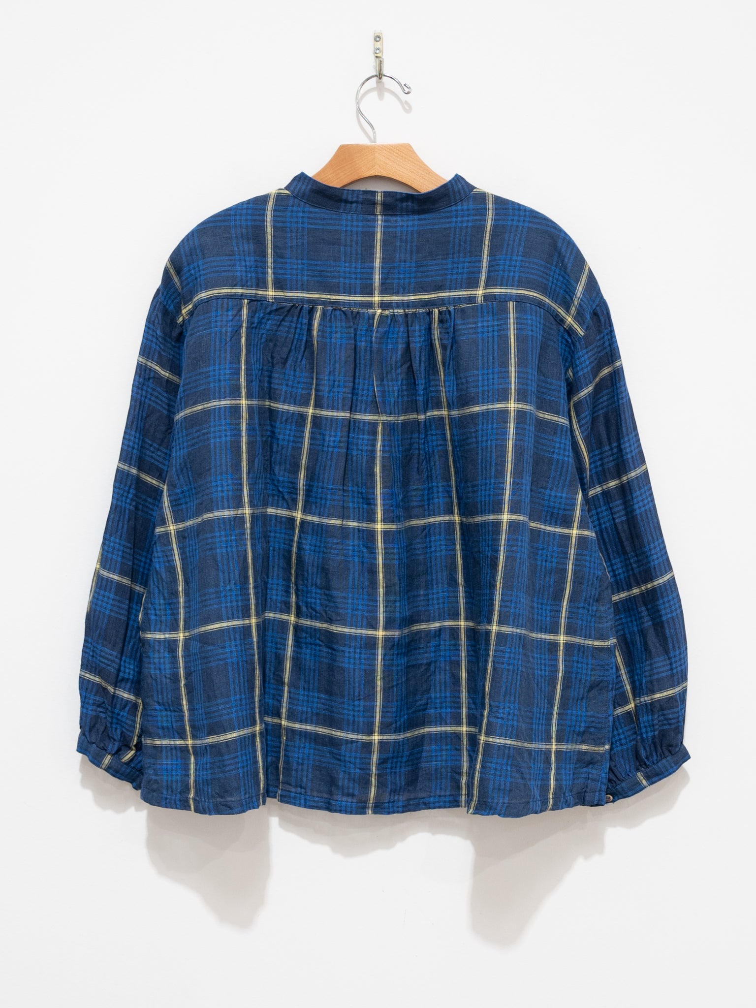 Namu Shop - Ichi Antiquites Linen Check Shirt - Blue
