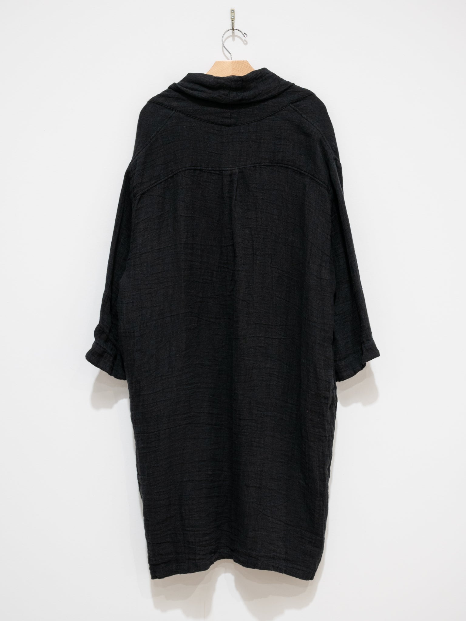 Namu Shop - Ichi Antiquites Linen Dobby AZUMADAKI Robe - Black