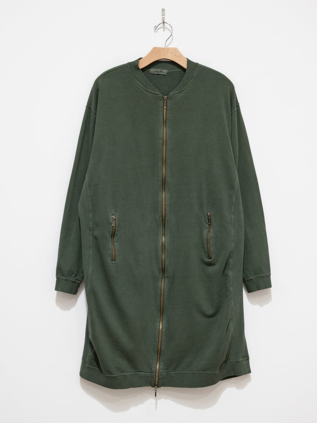 Namu Shop - Ichi Antiquites Pigment French Terry Long Zip Blouson - Green
