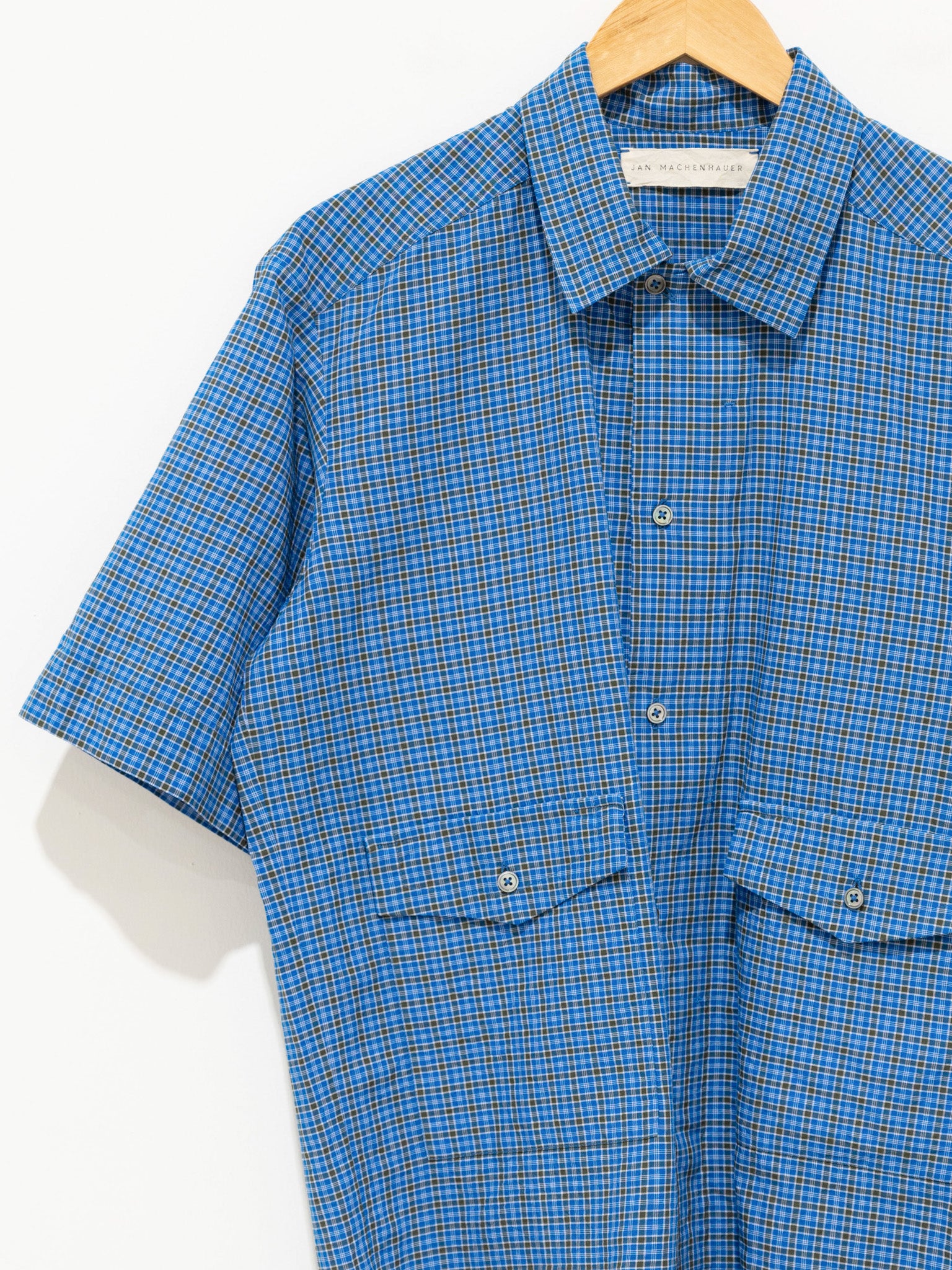 Namu Shop - Jan Machenhauer Zane Shirt - Brown/Blue Lunghi Check