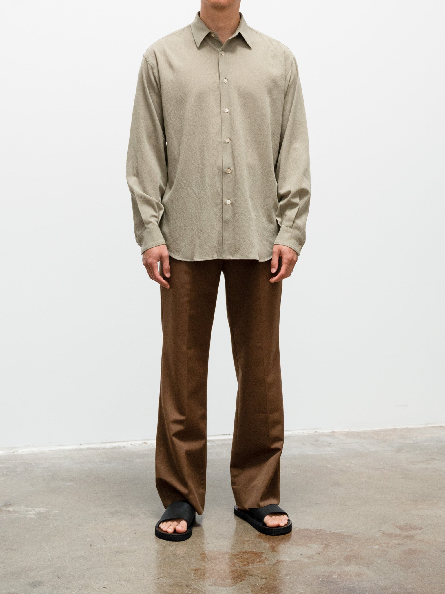 Namu Shop - Kaptain Sunshine Semi Bootcut Slacks - Cocoa