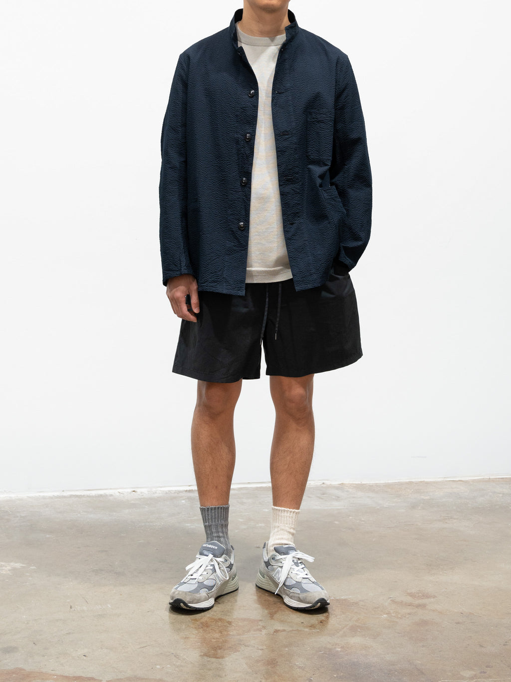 Namu Shop - Auralee Washed Cotton Nylon Weather Easy Shorts - Black
