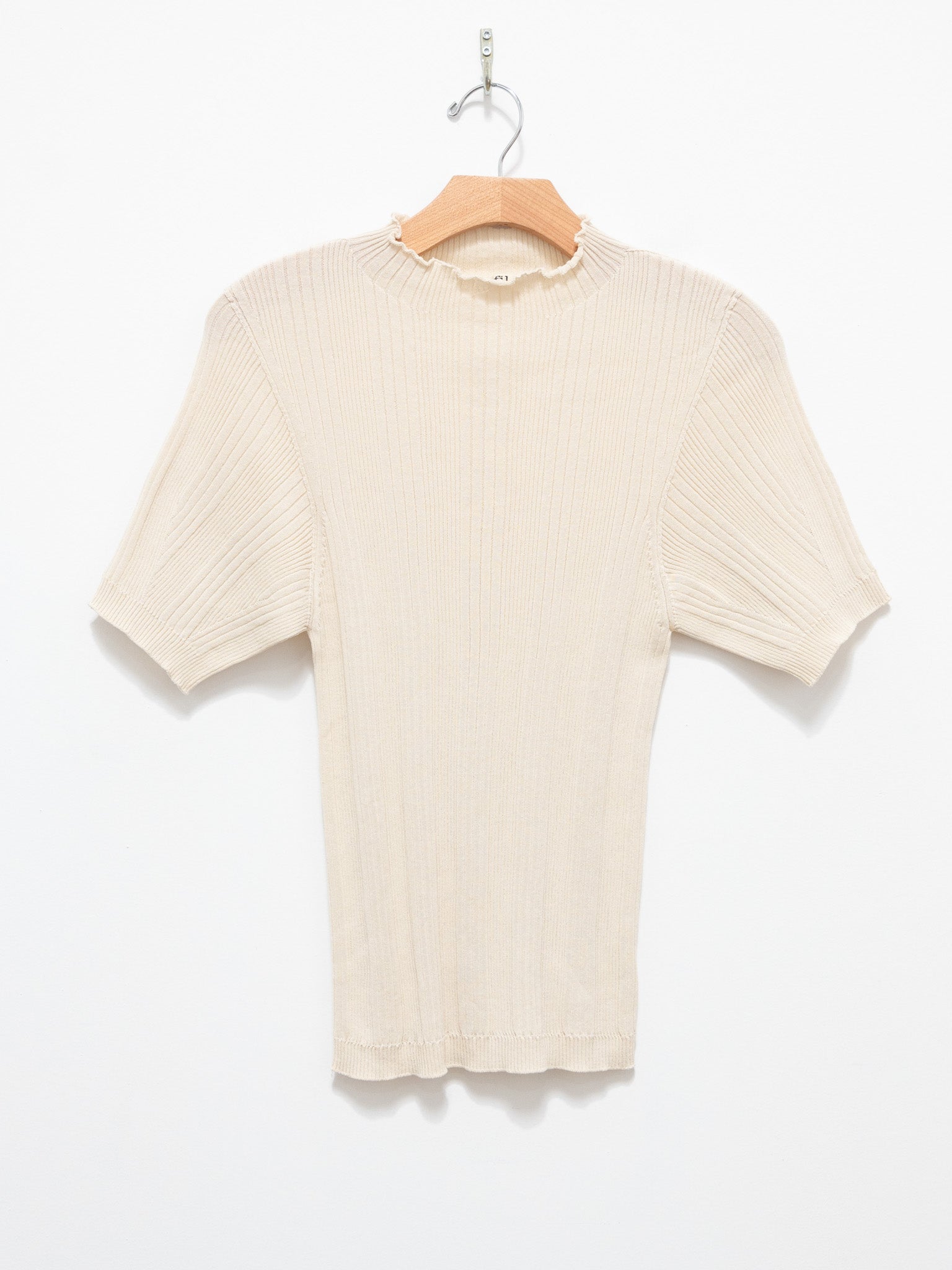 Namu Shop - Unfil High Twist Cotton Ribbed Knit Sweater - Milk