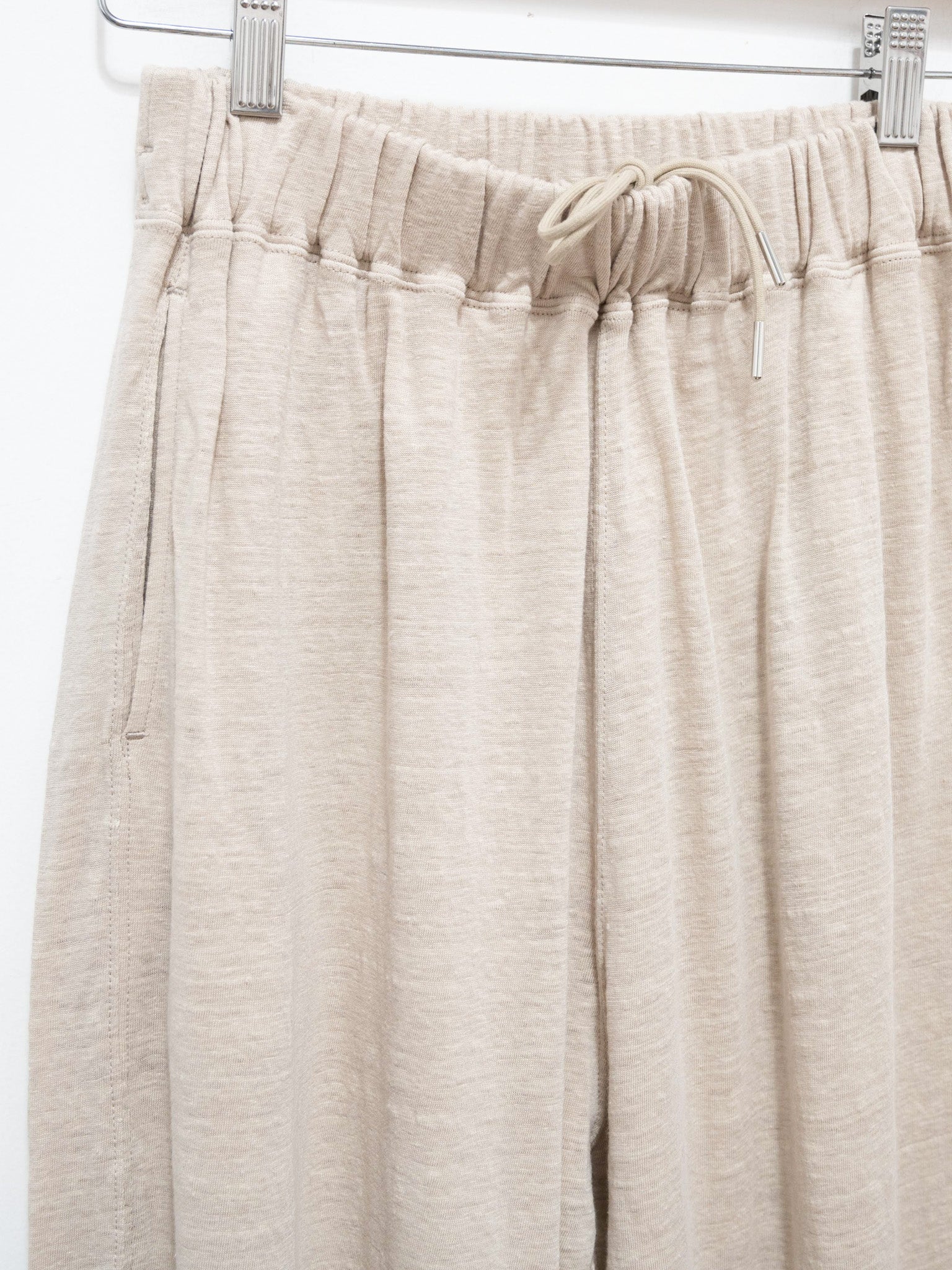 Namu Shop - Unfil French Linen Jersey Wide Leg Pants - Flax Beige