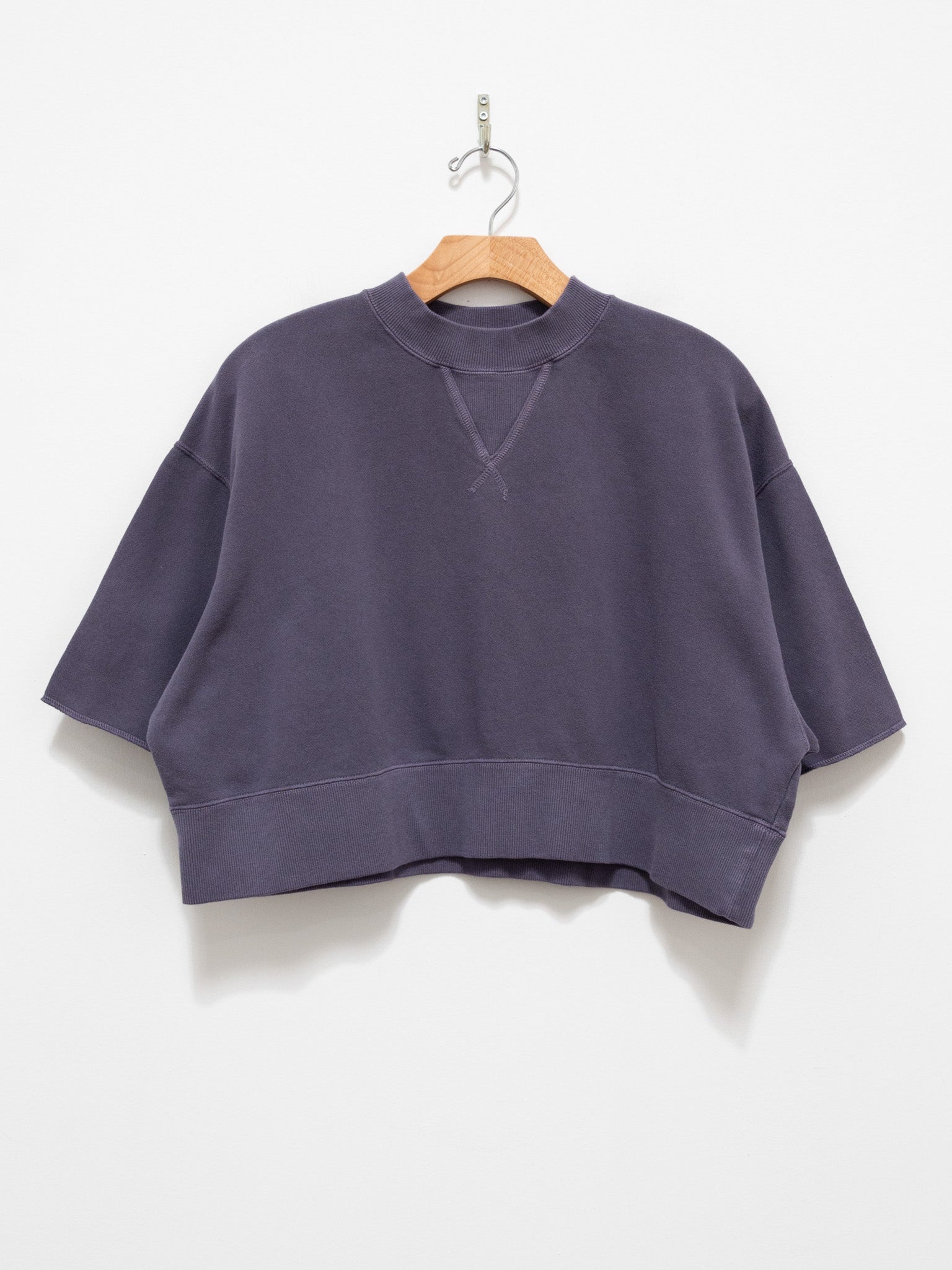 Namu Shop - ICHI Pigment Dye Cropped Sweatshirt - Purple