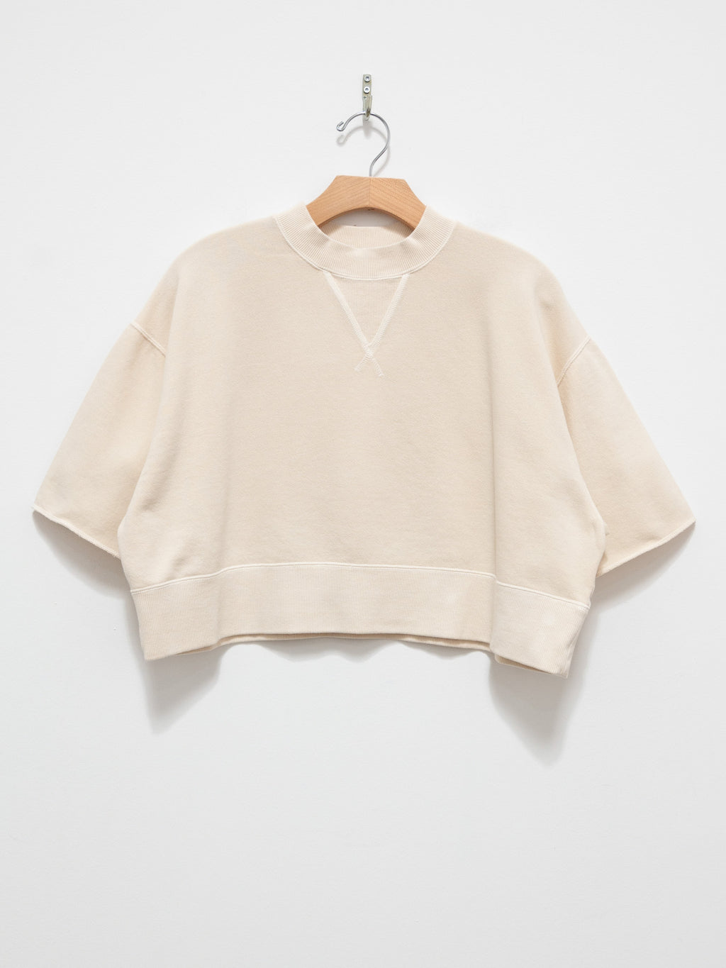 Namu Shop - ICHI Pigment Dye Cropped Sweatshirt - Ivory