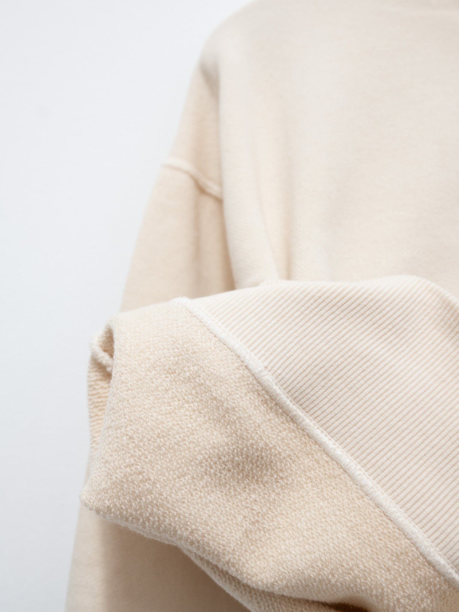 Namu Shop - ICHI Pigment Dye Cropped Sweatshirt - Ivory