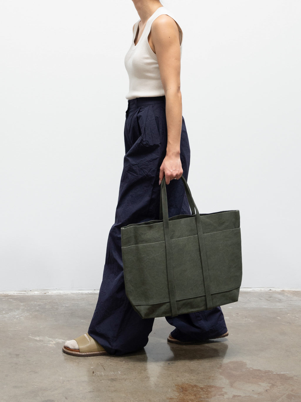 Namu Shop - Amiacalva Washed Canvas 6-Pocket Tote - Olive