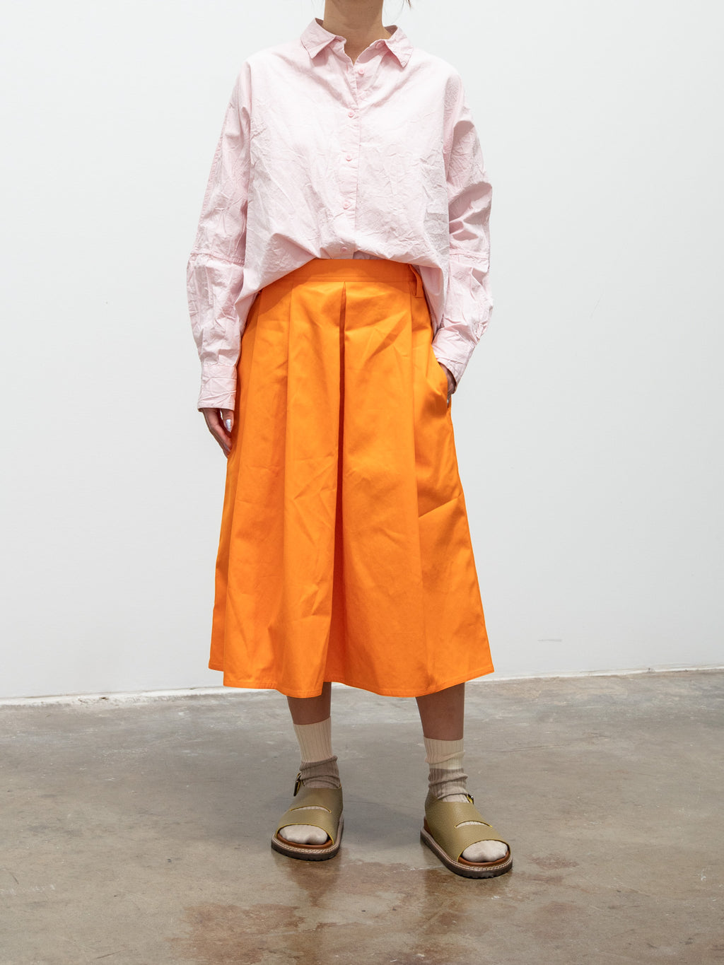 Namu Shop - Sofie D'Hoore Selena Poplin Cotton Skirt - Orange