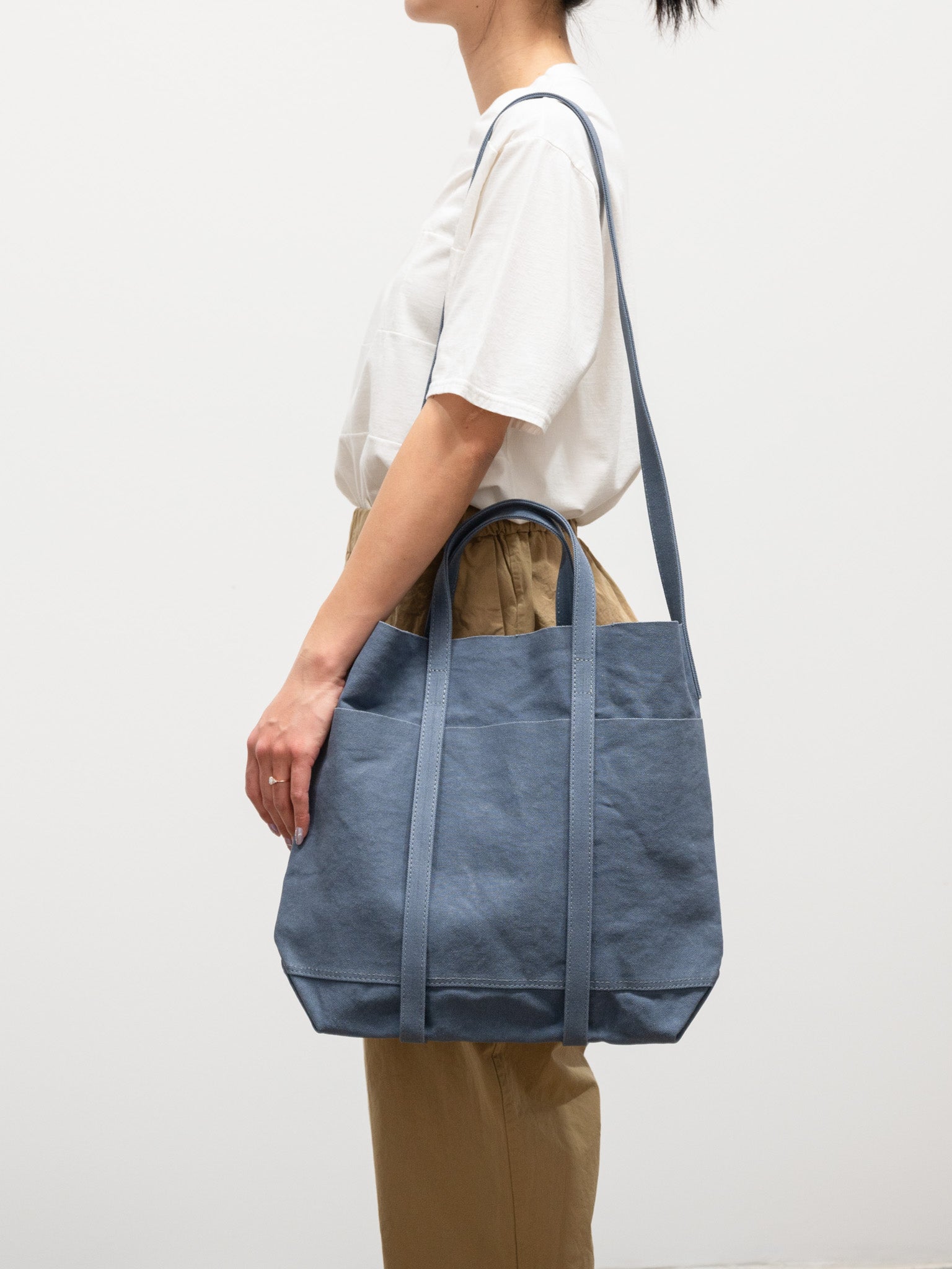 Namu Shop - Amiacalva Light Canvas 2-Way Tote Medium - Blue Gray