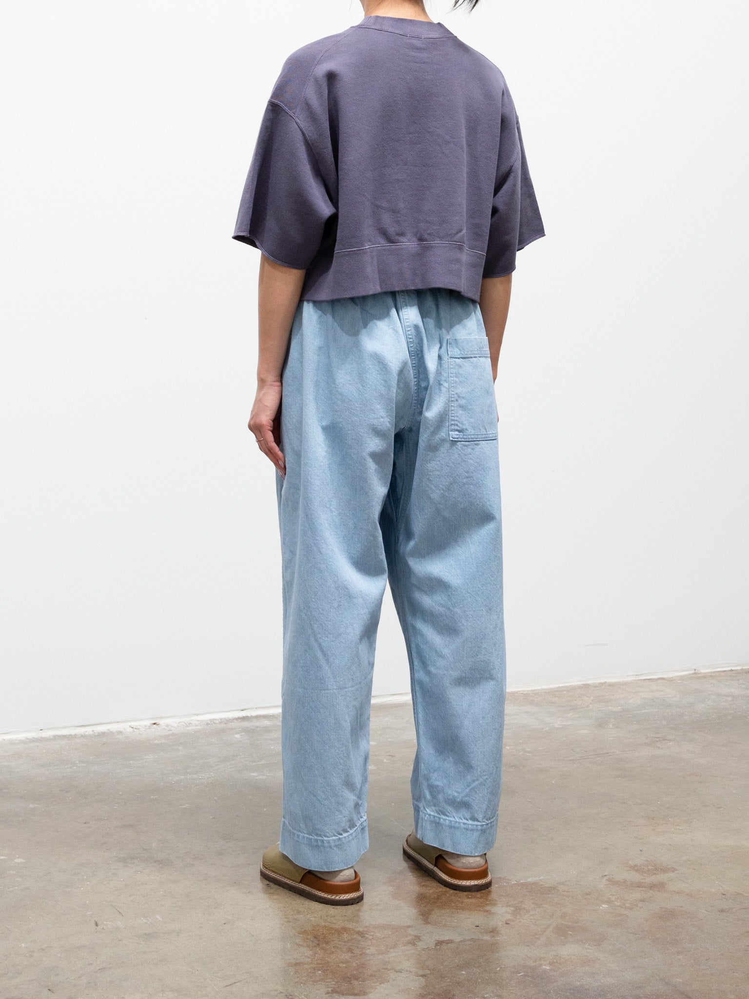 Namu Shop - Veritecoeur Belted Pants - Light Blue Indigo