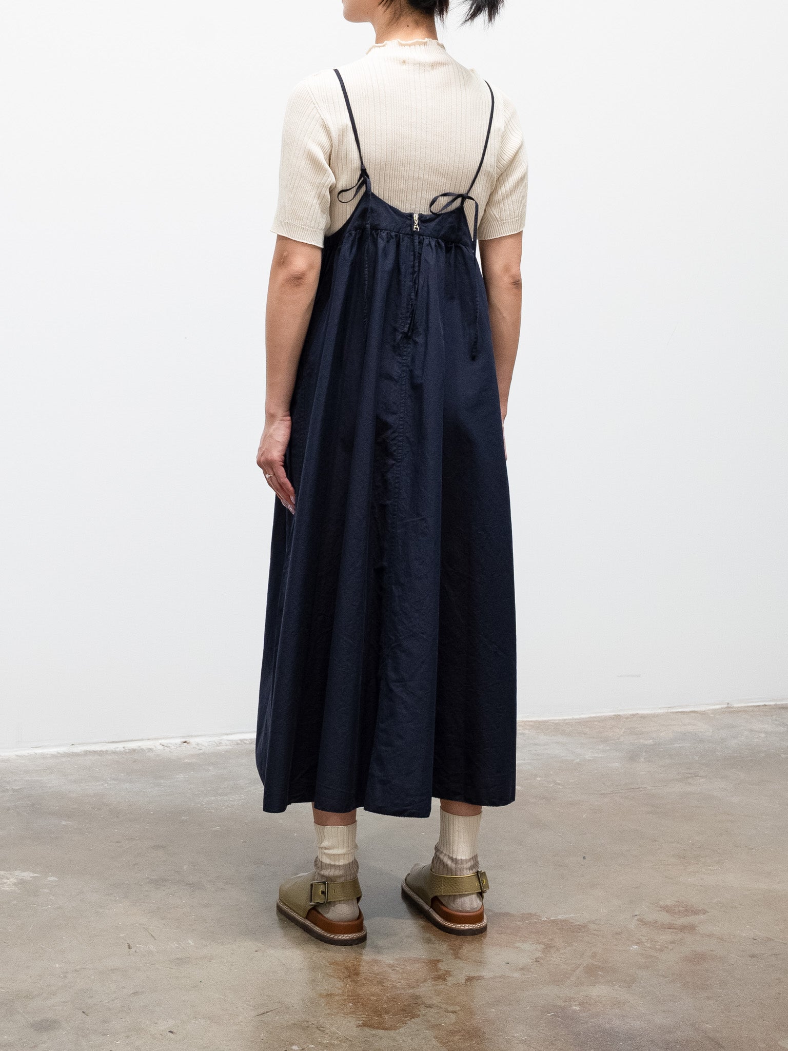Namu Shop - Unfil Chambray Weather Cloth Camisole Dress - Navy
