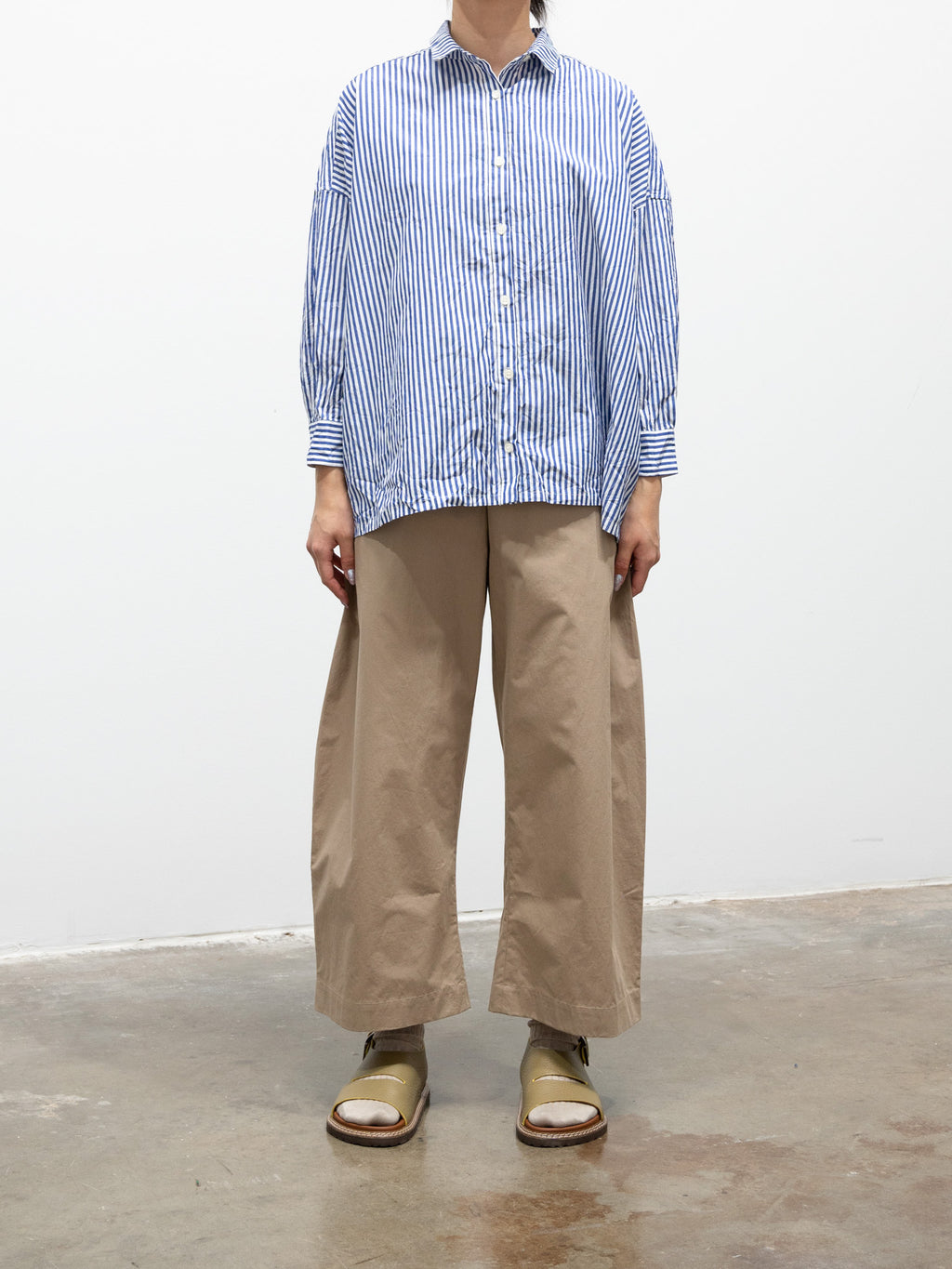 Namu Shop - ICHI Washer BD Shirt - Blue Stripe