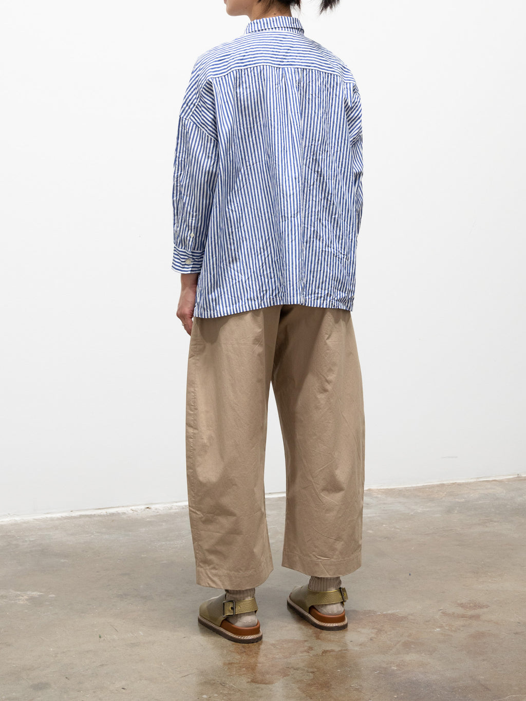 Namu Shop - ICHI Washer BD Shirt - Blue Stripe