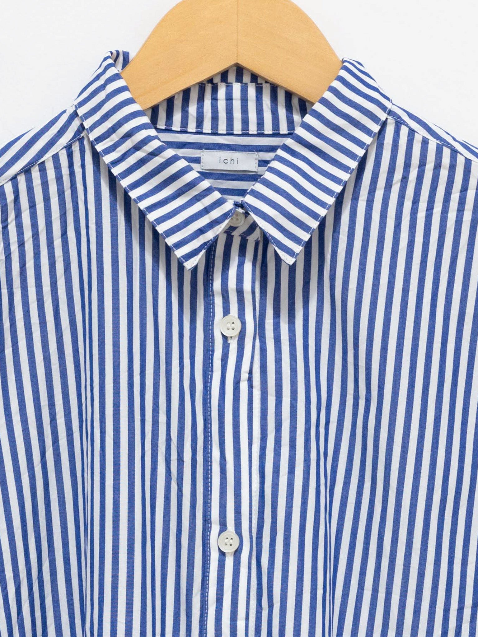 Namu Shop - ICHI Washer BD Shirt Dress - Blue Stripe